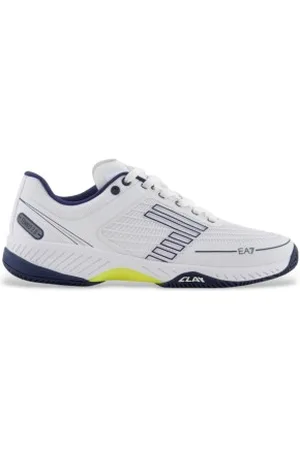 EA7 Unisex. X8X242_XK438 Sapatilhas em tecido KPU branco (44), Plano, Cordão, Casual, Esportivo, Tênis / Paddle tennis, Multisport