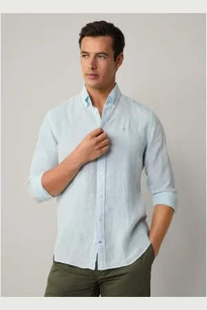 Hackett Para homem. HM3010264 Camisa de corte à medida (M), Casual, Linho, Manga comprida