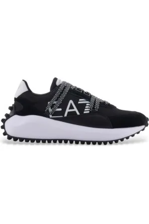 EA7 Unisex. X8X208_XK421 Sapatilhas pretas (44), Preto, Plano, Cordão, Casual