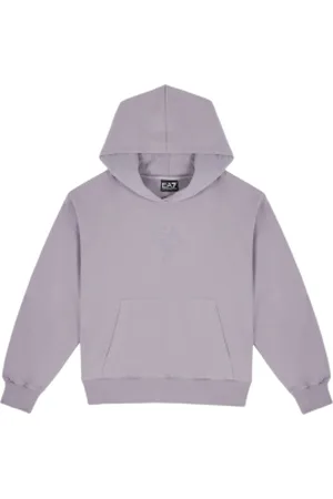 EA7 Para menina. 7G000044_AF13135 Camisola com capuz em algodão elástico Visibilidade (10Años= 142cm), Casual, Esportivo, Multisport