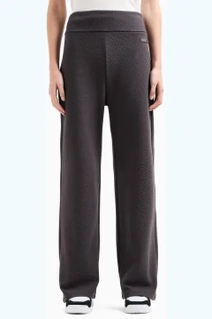 EA7 Para mulher. 7W000254_AF13246 Calças waffle castanhas (L), , Casual, Esportivo, Algodão, Multisport