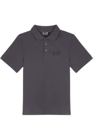 EA7 Para menino. 7B000022_AF10378 Pólo cinzento Core Identity (10Años= 142cm), Casual, , Algodão, Manga curta, moda infantil