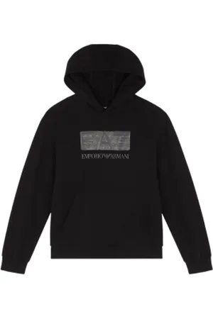 EA7 Para menino. 7B000038_AF10380 Sweatshirt de corte moderno preta (10Años= 142cm), , Casual, Esportivo, Algodão, Multisport, moda inf