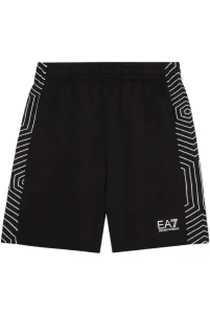 EA7 Para menino. 7B000046_AF10380 Bermuda de ajuste regular preta (10Años= 142cm), , Casual, Algodão, moda infantil