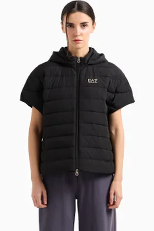 EA7 Para mulher. 7W000090_AF12476 Casaco com capuz de nylon Core Lady (L), Casual, Esportivo, Multisport, Poliéster, Manga curta
