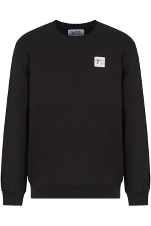 EA7 Unisex. 7X000042_AF12116 Sweatshirt de corte moderno preta (L), , Casual, Esportivo, Algodão, Multisport