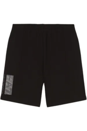 EA7 Para menino. 7B000040_AF10380 Bermuda modern fit preta (10Años= 142cm), , Casual, Algodão, moda infantil