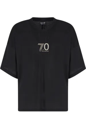 EA7 Unisex. 7X000083_AF15213 T-shirt de manga curta preta (L), , Casual, Esportivo, Multisport, Poliéster