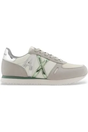 Armani Exchange Para mulher. XDX031XV137U697 Logótipo das sapatilhas , cinzento (36), Plano, Cordão, Casual, Cinza