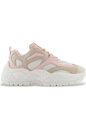 Armani Exchange Para mulher. XDX120XV708U627 Ténis em várias misturas de materiais bege, rosa (35), Plano, Cordão, Casual