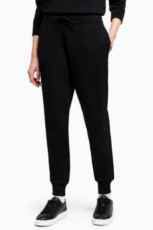 Armani Exchange Para mulher. XW000503AF12804UC001 Calças de cintura elástica pretas (L), , Casual, Esportivo, Algodão, Multisport
