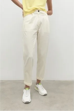 ECOALF Para mulher. GAPALOIRA0227WS23-001 Calças Loiraalf Woman branca (38), , Casual, Algodão orgânico, Sustentável