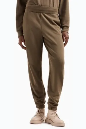 Armani Exchange Para mulher. XW000089AF10172U6199 Calças jogger regulares castanhas (L), , Casual, Algodão