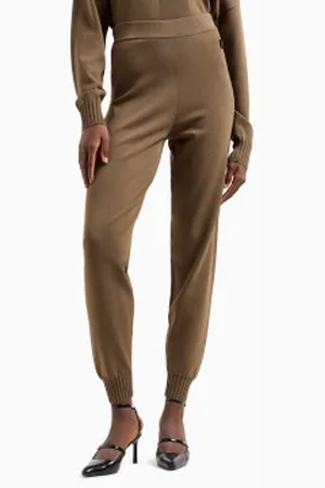 Armani Exchange Para mulher. XW000120AF10352U6199 Calças jogger castanhas (L), , Casual, Viscoso