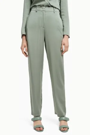 Armani Exchange Para mulher. XW000439AF12742U7231 Calças verdes de cintura média (XXS), Casual, Viscoso