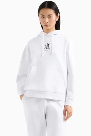 Armani Exchange Para mulher. XW000823AF10818U0002 Camisola branca com logótipo (L), , Casual, Esportivo, Algodão, Multisport