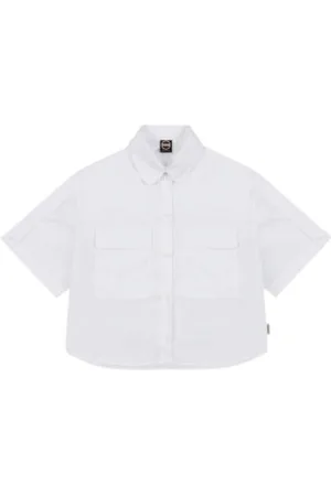 Colmar Para mulher. 8429-4ZA Camisa branca de corte (S), , Casual, Algodão, Manga curta