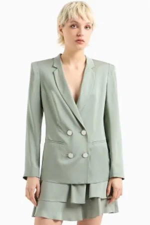 Armani Exchange Para mulher. XW000438AF12742U7231 Blazer com duplo peito (XXS), Casual, Viscoso