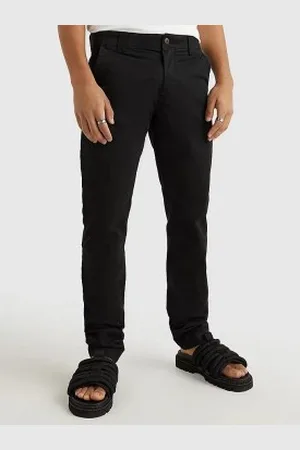 Tommy Hilfiger Para homem. DM0DM09595 Tjm Scanton Chinos Calças pretas (30/28), , Casual, Algodão orgânico, Sustentável