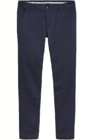 Tommy Hilfiger Para homem. DM0DM09595 Calças Scanton Chino da Marinha (30/28), Casual, Algodão orgânico, Sustentável