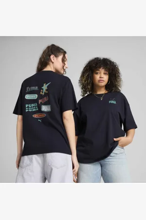PUMA Unisex. 62979016 T-shirt "Relaxed Road to unity" azul-marinho (M), Casual, Algodão, Manga curta, Sustentável