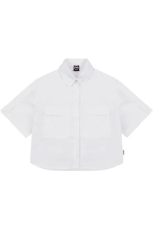 Colmar Para mulher. 8429-4ZA Camisa branca de corte (S), , Casual, Algodão, Manga curta