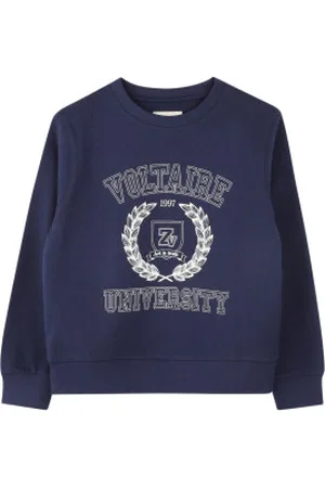Zadig & Voltaire Unisex para criança. X60383 Camisola com logótipo da Marinha (4Años= 102cm), Casual, Algodão, , moda infantil