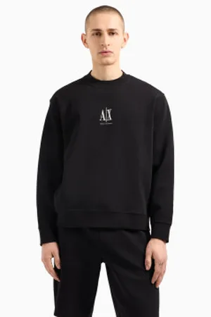 Armani Exchange Para homem. XM000368AF10818UC001 Camisola Lisa preta (L), , Casual, Algodão