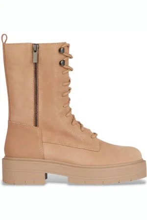 Geox Para mulher. D36VDJ 22 Botas castanhas Spherica Ec7 (37), Couro, , Plano, 1 a 3cm, Zíper, Casual