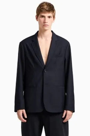 Armani Exchange Para homem. XM000211AF12041UB101 Blazer reto de dois botões em tecido fluido arino (34), Casual, Poliéster