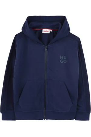 HUGO BOSS Unisex para criança. G00361 Camisola com capuz azul-marinho (4Años= 102cm), Casual, Algodão, moda infantil
