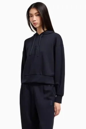 Armani Exchange Para mulher. XW000505AF12819UB100 Camisola com capuz azul-marinho (L), Casual, Esportivo, Multisport, Poliéster