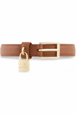 Armani Exchange Para mulher. XW000961AF12040U6164 Cinto de fivela castanho (70cm), , Casual, Poliéster