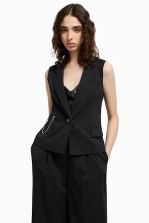 Armani Exchange Para mulher. XW000435AF12749UC001 Blazer sem mangas (XS), Casual, Poliéster, Sem mangas / correias