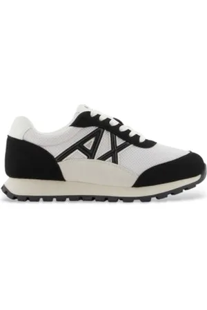 Armani Exchange Para mulher. XDX193XV942N480 Logótipo das sapatilhas branco, preto (36), Plano, Cordão, Casual