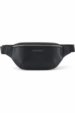 Armani Exchange Para homem. XM000848AF12134UC001 Bolsa de cintura com fecho de correr frontal preta (OSFA), , Casual, Poliéster