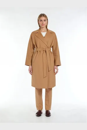 Max Mara Para mulher. 2515011011600 Casaco camel Civada (36), , Casual, Lã, Manga comprida