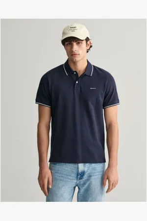 GANT Para homem. 2062034 Pólo em piqué azul-marinho (S), Casual, Algodão, Manga curta, Sustentável