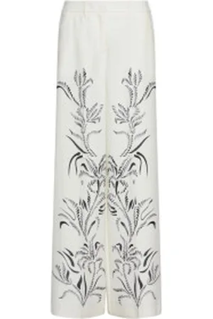 MARELLA Para mulher. 2513131033200 Calças compridas Pesco em branco (38), Casual, Poliéster
