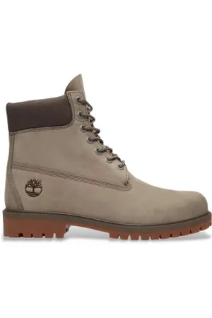 Timberland Para homem. TB0A41MWEO81 Botas de couro com atacadores de 6 polegadas Heritage Waterproof Leather Verde (47.5 W), Plano, Cordão