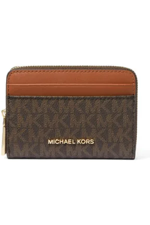 Michael Kors Para mulher. 32T4GJ6Z5B Porta-cartões Jet Set pequeno com logótipo castanho (OSFA), , Casual, Lona