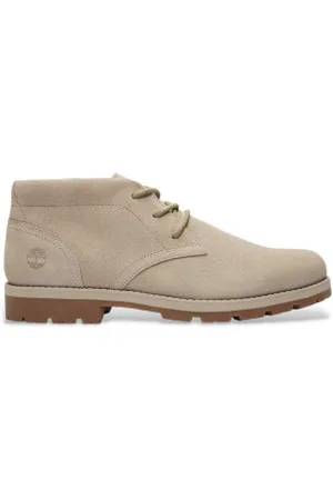 Timberland Para homem. TB0A6CAAEND1 Botas Britton Square bege de cano médio em pele com atacadores (41), Couro, Plano, Cordão, Casual, Cláss
