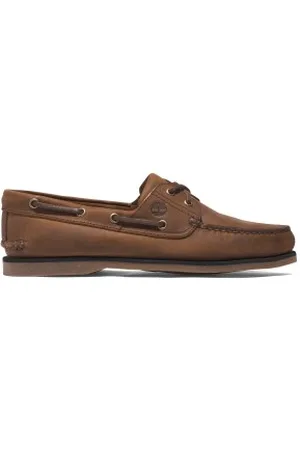 Timberland Para homem. TB0A2FZXEM41 Sapatos de barco clássicos em pele castanha (47.5 W), Couro, Marrom, Plano, Cordão, Casual