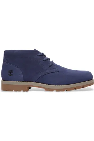 Timberland Para homem. TB0A6CAAEW91 Botas de couro de cano médio com atacadores Britton Square azul (45.5), Plano, Cordão, Casual, Clássico