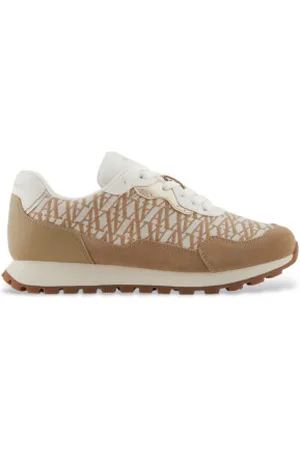 Armani Exchange Para mulher. XDX192XV941U620 Sapatilhas castanhas com monograma (36), , Plano, Cordão, Casual