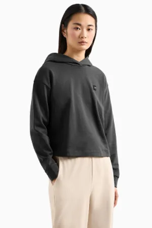 Armani Exchange Para mulher. XW000087AF10172UC001 Camisola de algodão preta (L), Casual
