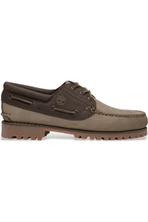 Timberland Para homem. TB0A6DXWEO81 Autênticos sapatos de barco em pele verde cosidos à mão com 3 ilhós (50), Couro, Plano, Cordão, Casual