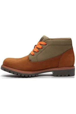 Timberland Para homem. TB0A431HEM51 Botas de couro castanhas Chukka Premium de cano médio com atacadores (50 W), Marrom, Plano, Cordão, Casu