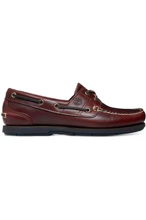 Timberland Para homem. TB0250452141 Classic Boat 2 Eye sapatos de barco em pele castanho (41.5 W), Couro, Marrom, Cordão, Casual, Clássico