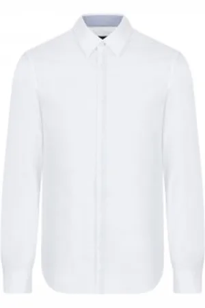 Armani Exchange Para homem. 8NZCGBZ8ANZ0130 Camisa Sport Oxford branca (S), , Casual, Algodão, Manga comprida